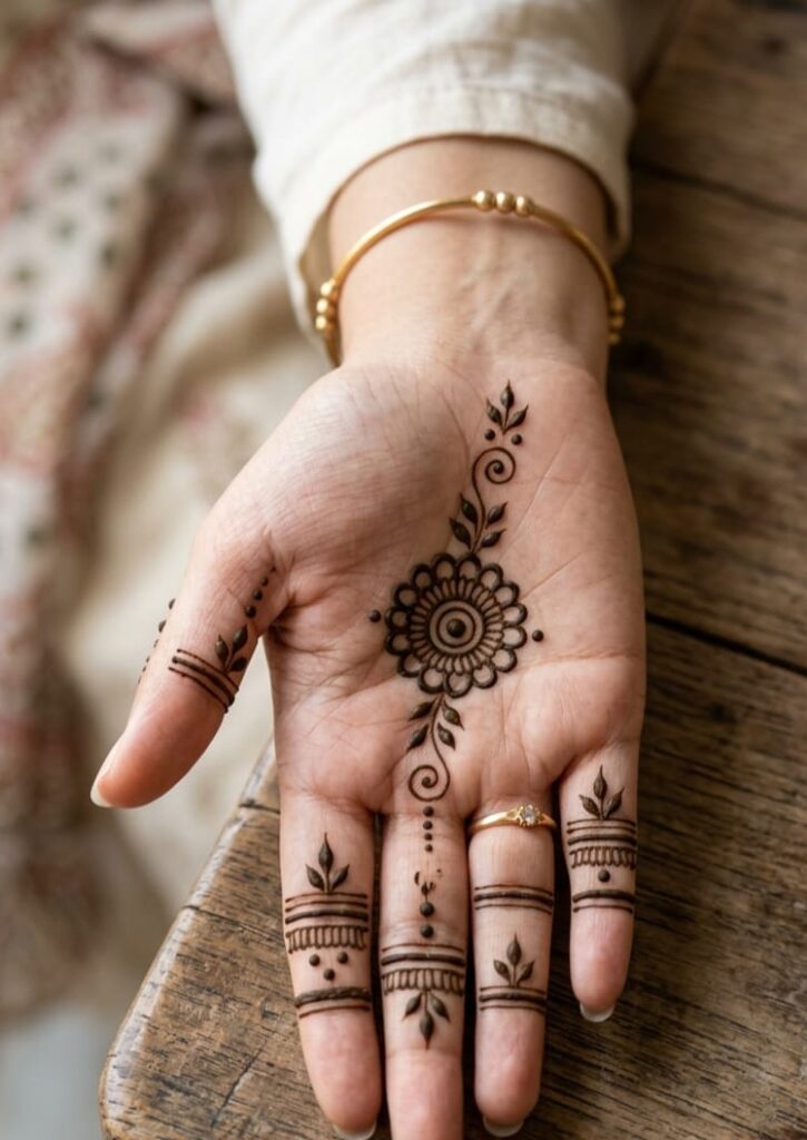 Basic Easy Front Hand Simple Mehndi Design