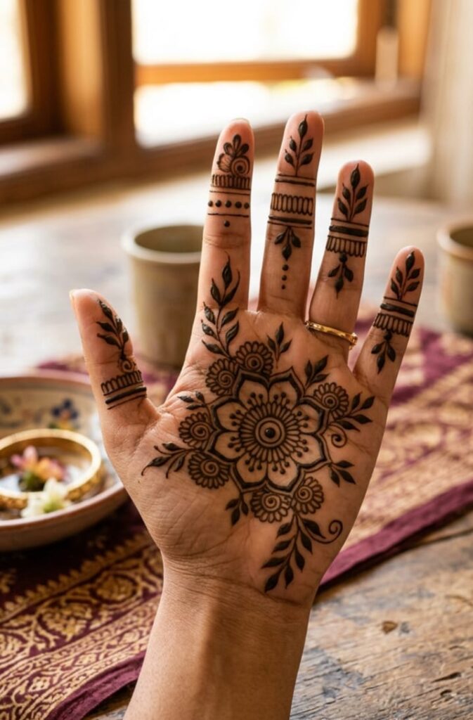 Basic Easy Front Hand Simple Mehndi Design