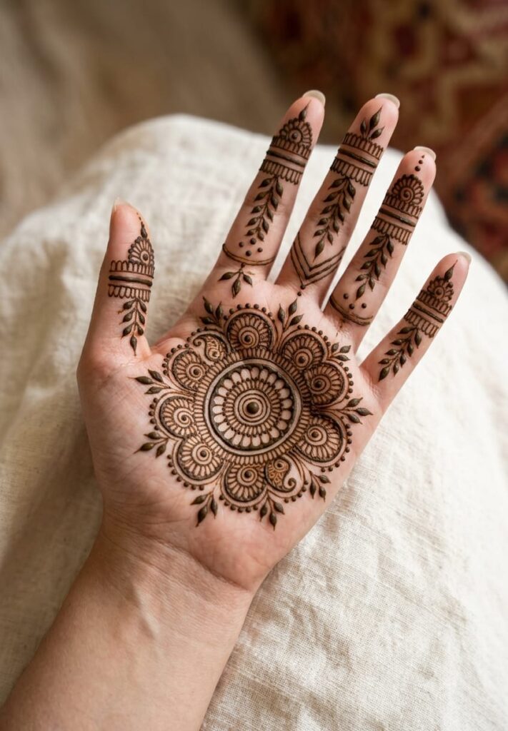 Basic Easy Front Hand Simple Mehndi Design