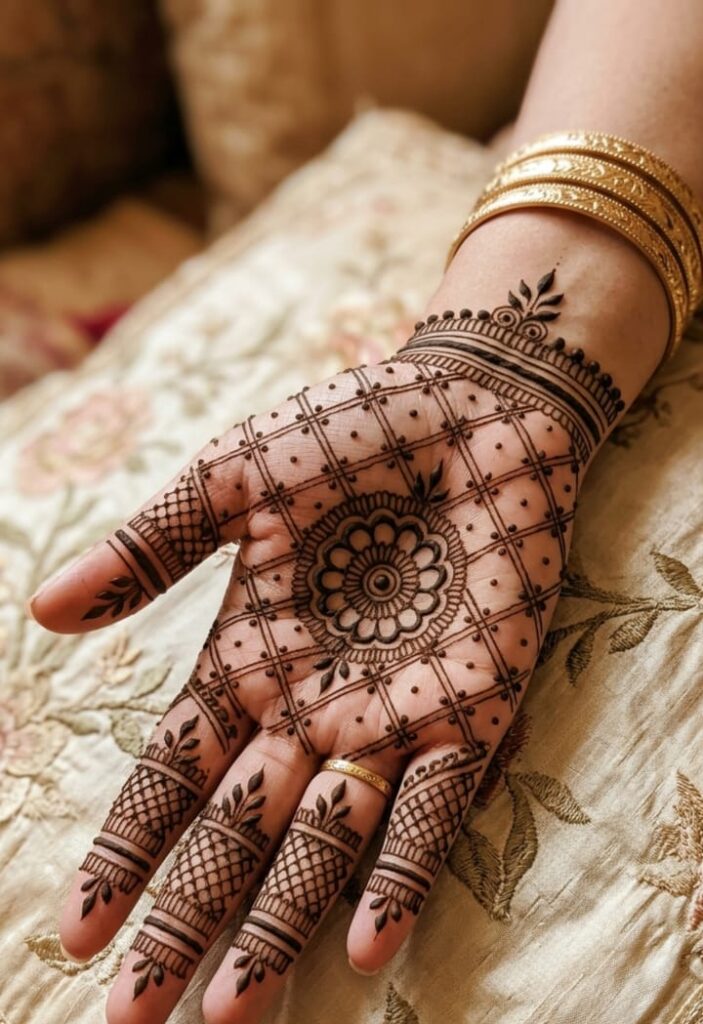 basic easy front hand simple mehndi design