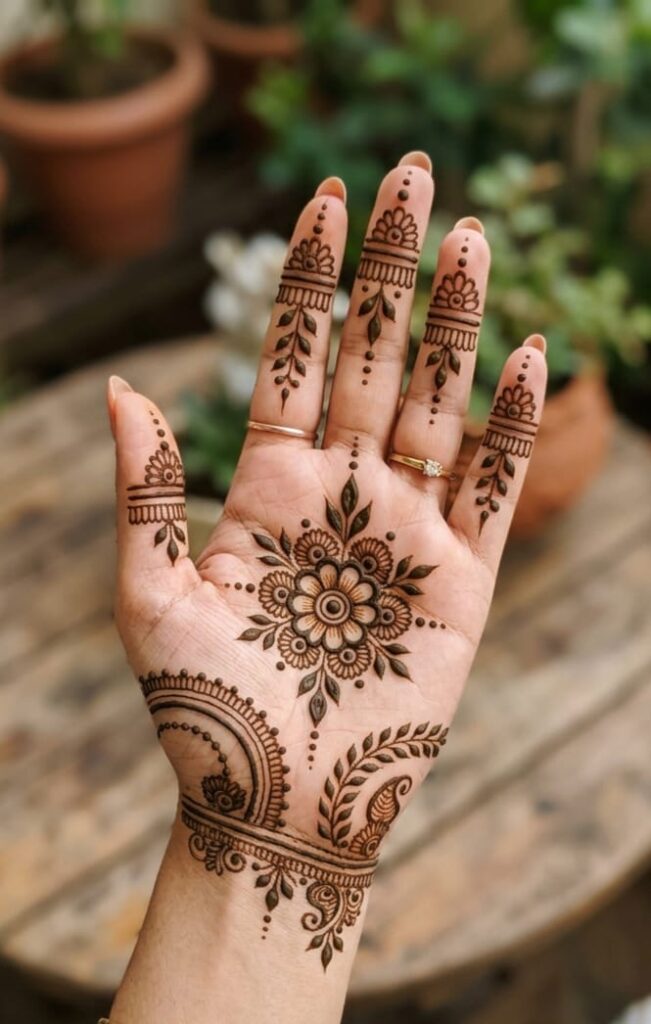 Basic Easy Front Hand Simple Mehndi Design