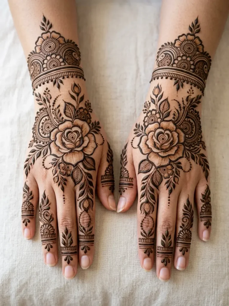 Flower Stylish tranding Back Hand Mehndi Design