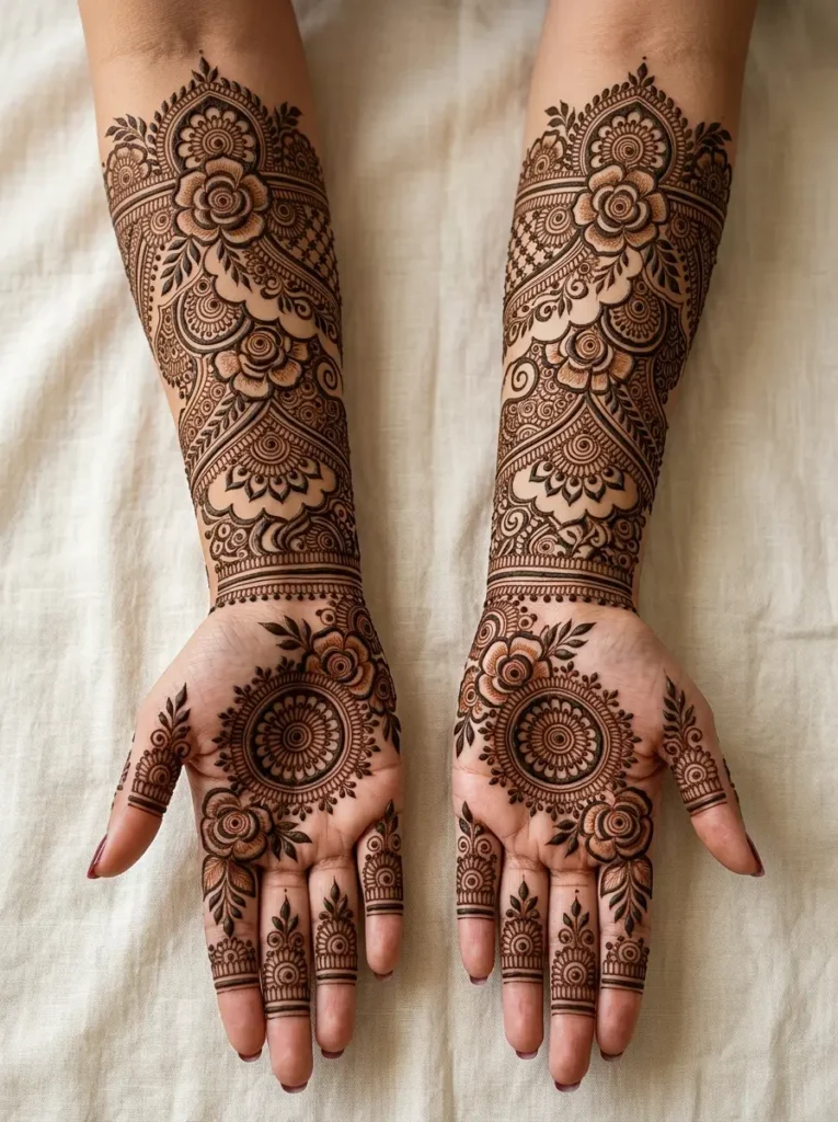 Full hand bridal mehndi design latest Arabic