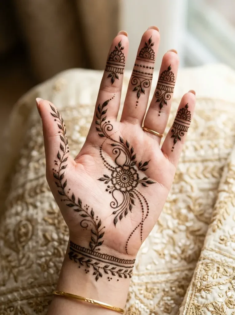 Simple Mehndi Design for Front Hand Beginners