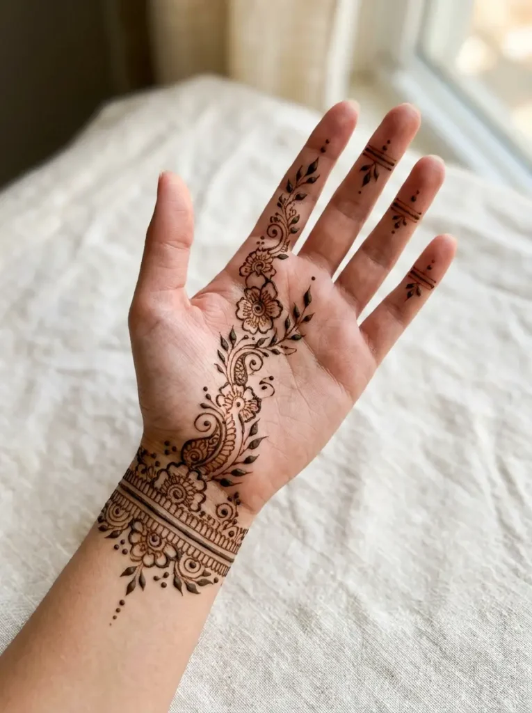 Simple bracelet Left Hand Beginner Cute Simple Mehndi Designs for Front Hands