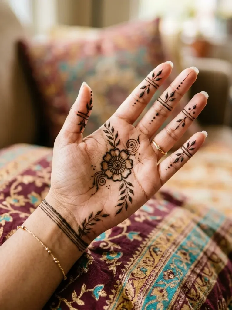 Stylish Left Hand Mehndi Design Front Side