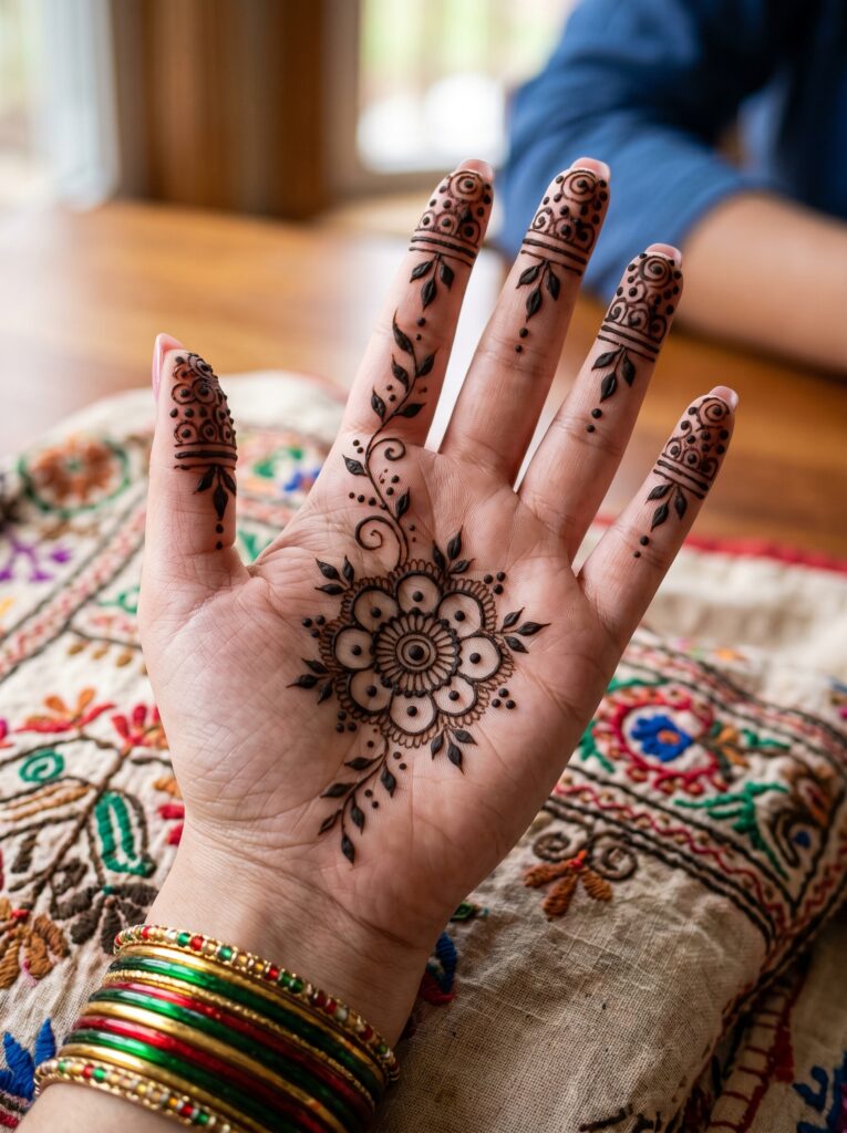 Left Hand Beginner Cute Simple Mehndi Designs for Front Hands