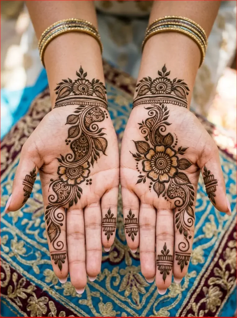 Arabic mehndi design front hand
