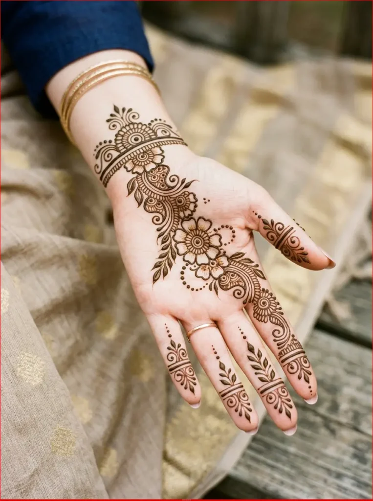 Beautiful front hand Arabic Mehndi design easy