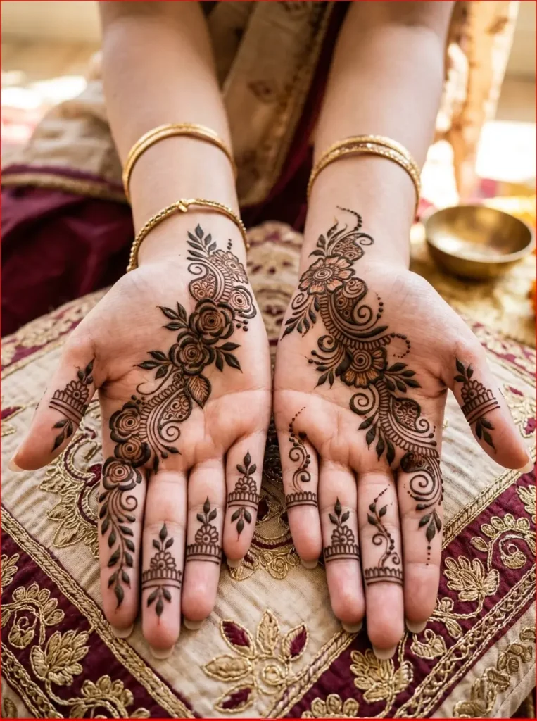 Easy Arabic mehndi design front hand simple and beautiful