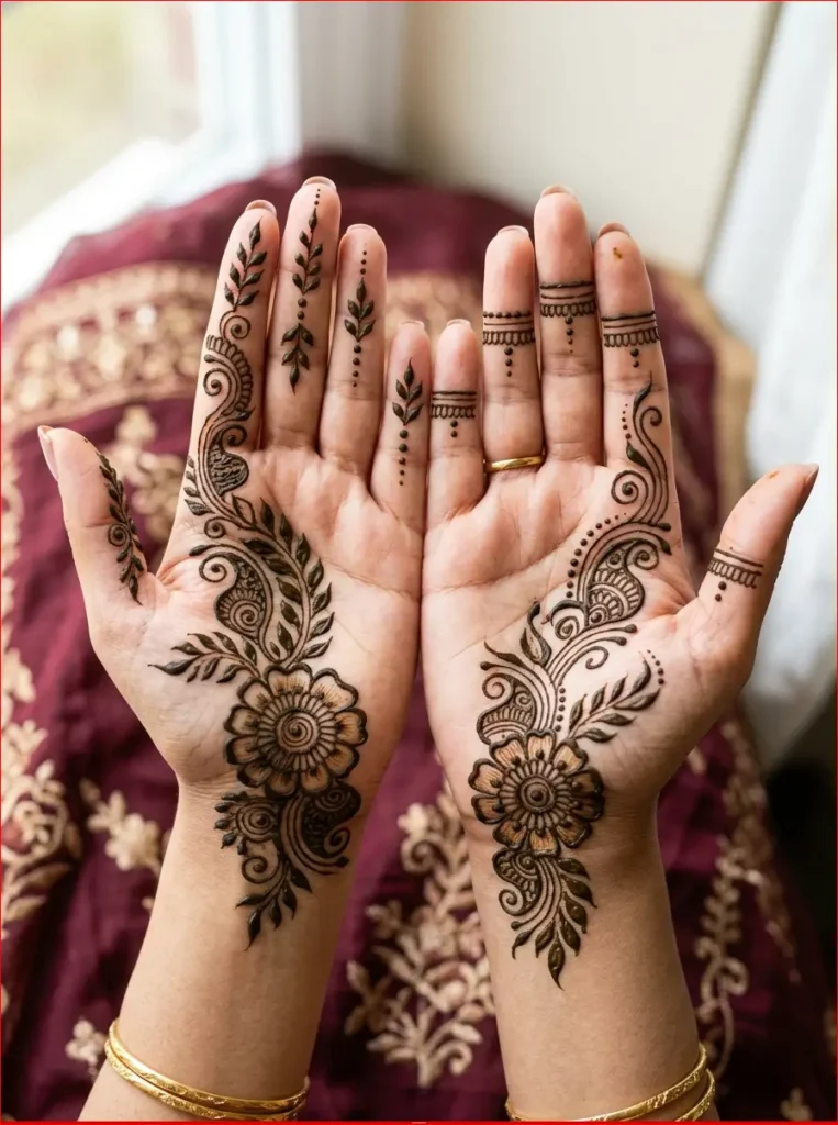 Front hand Arabic mehndi design