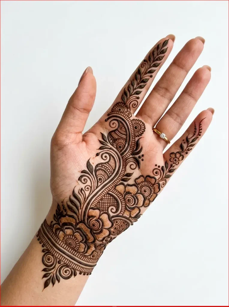 Latest floral Arabic mehndi design