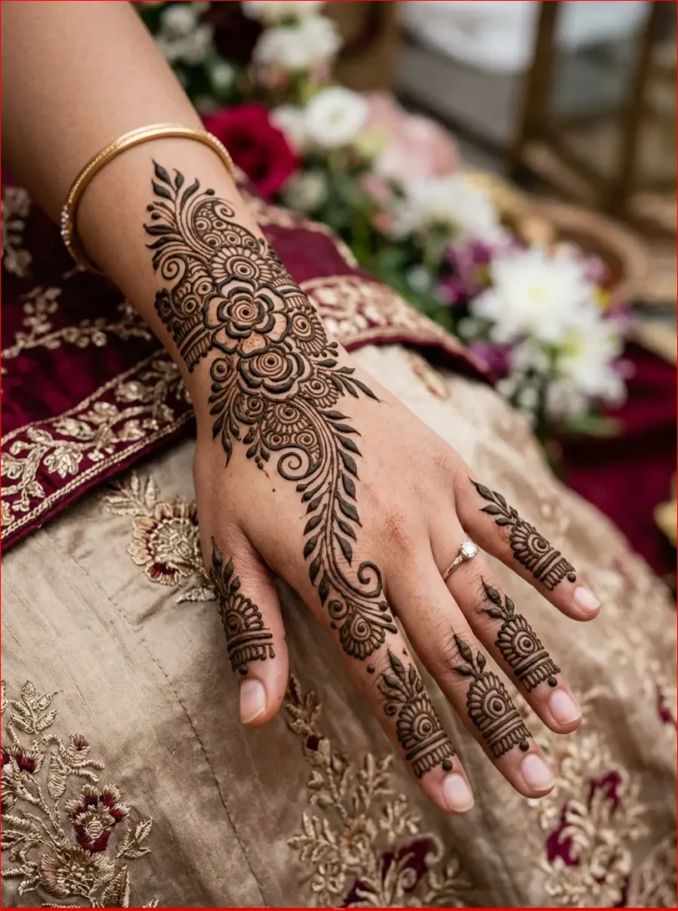 New floral Arabic mehndi design