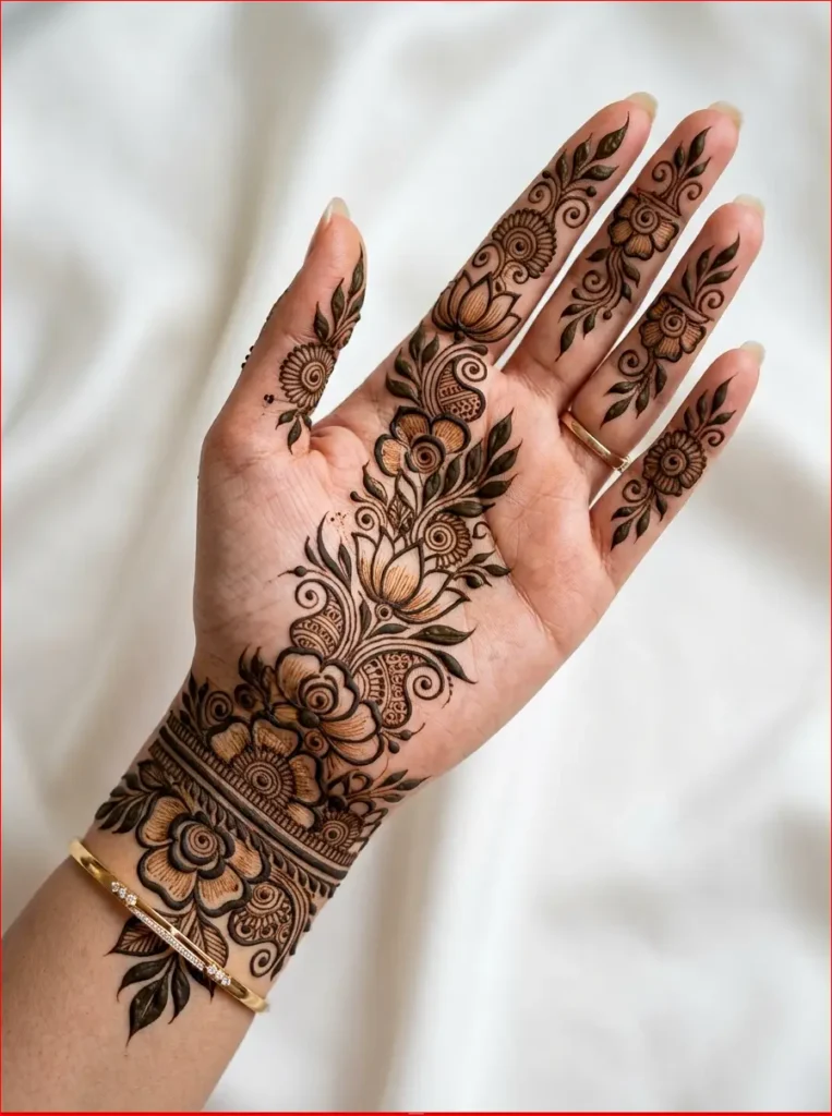 Trending floral Arabic mehndi design
