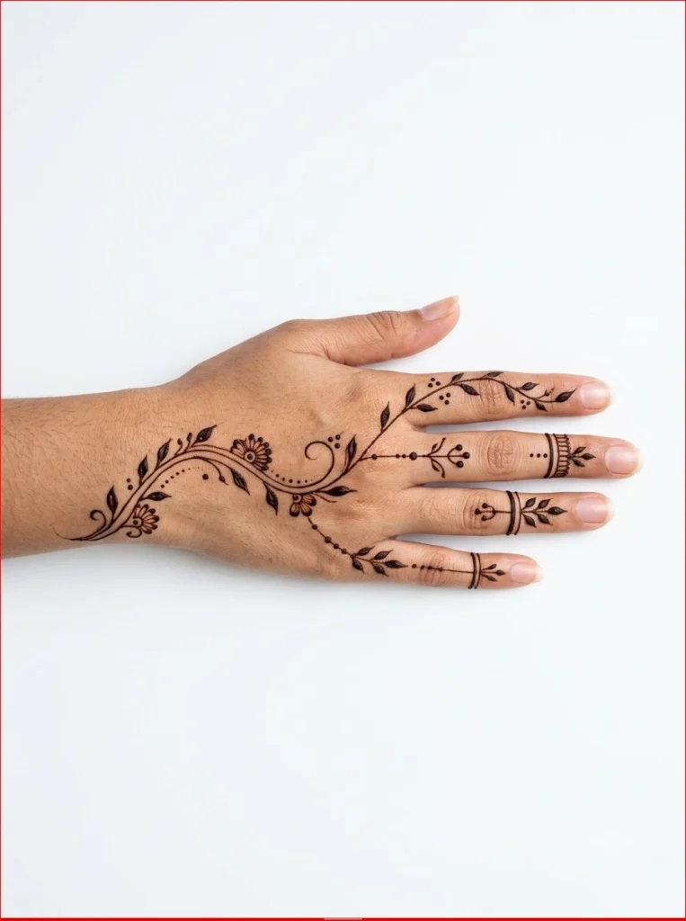 Artistic-Sawan-mehendi-featuring-balanced-floral-vines-and-intricate-detailing-on-a-realistic-female-hand.webp