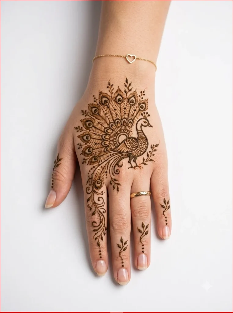 Modern-Arabic-Fusion-mehndi-design-with-graceful-vine-patterns-and-clean-negative-space-for-beginners