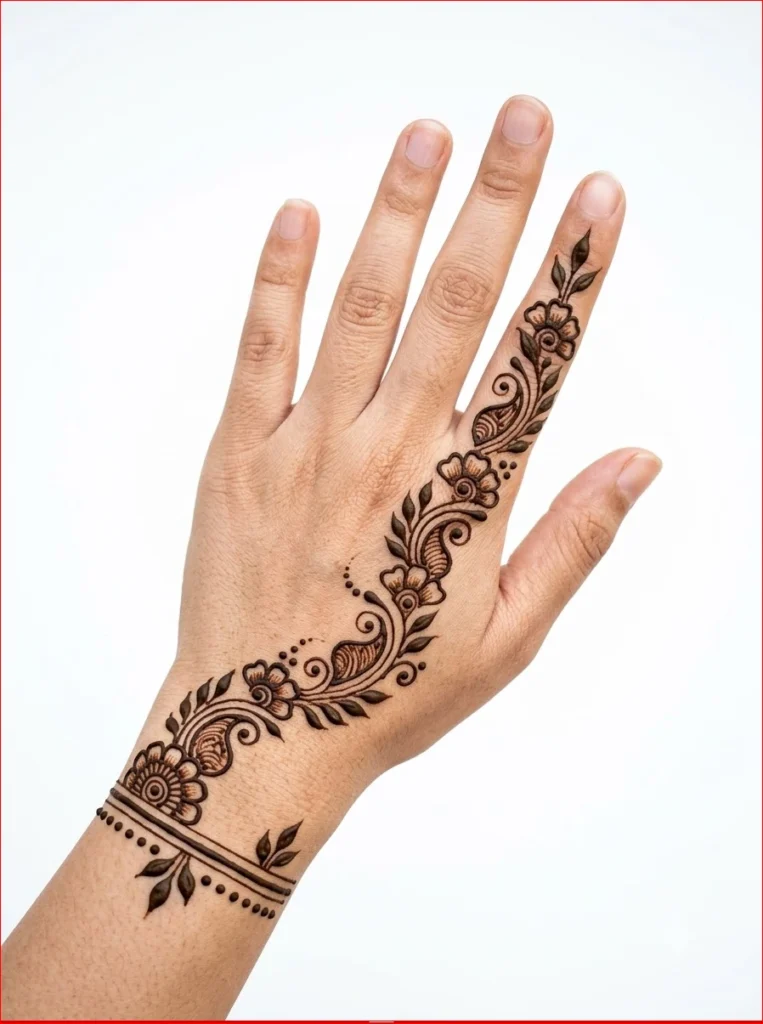 Stylish-Sawan-mehendi-design-for-a-simple-traditional-look.