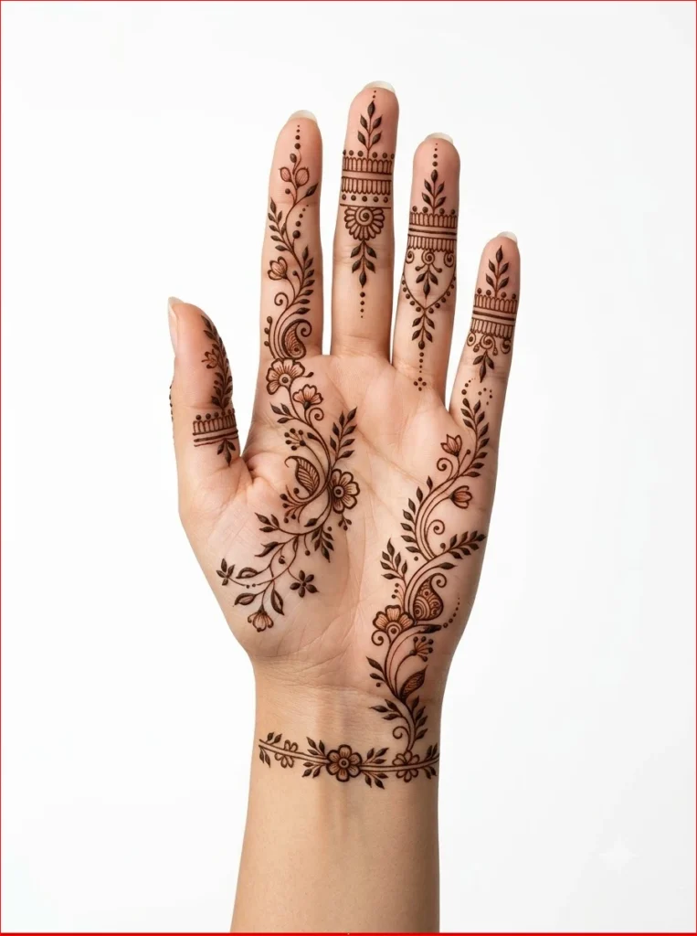Why Savan Mehandi Design 2026 Is So Special – Stylish mandala mehndi pattern perfect for the Sawan festival.