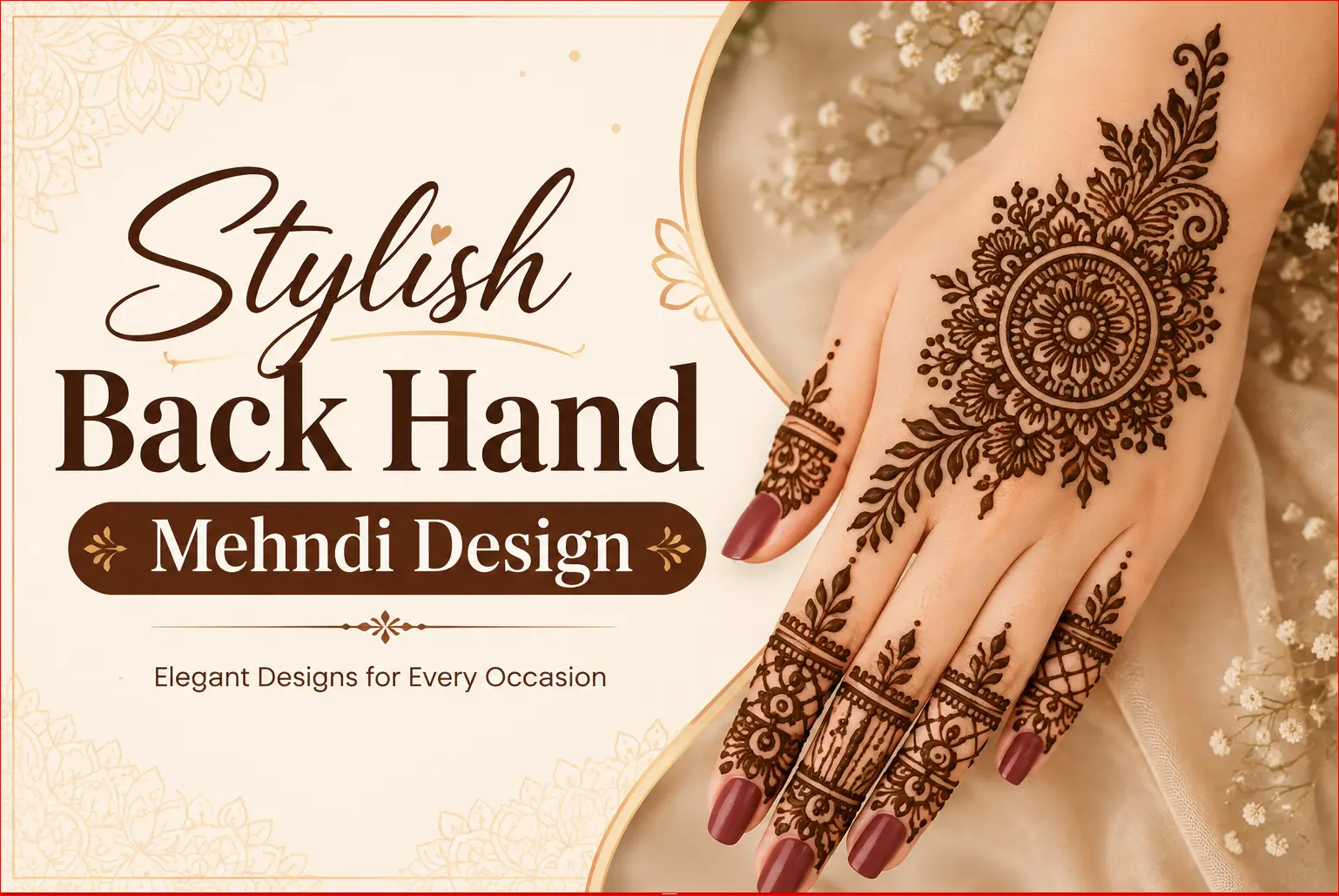 Stylish Back Hand Mehndi Design